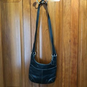 Black and Silver Coach Cross-Body Bag